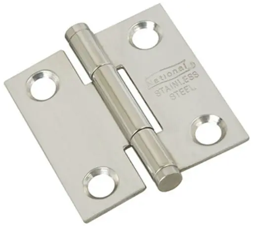 National Hardware N276-956 Square Corner Door Hinge Stainless Steel 1-1/2 Inch Durable Hardware