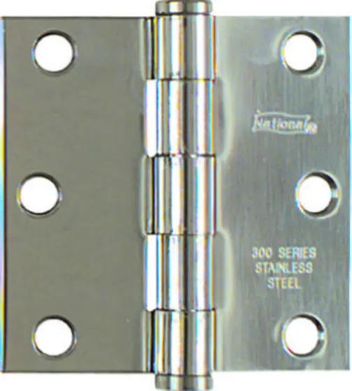 National Hardware N276-980 Square Corner Door Hinge 3 x 3 Inch Stainless Steel