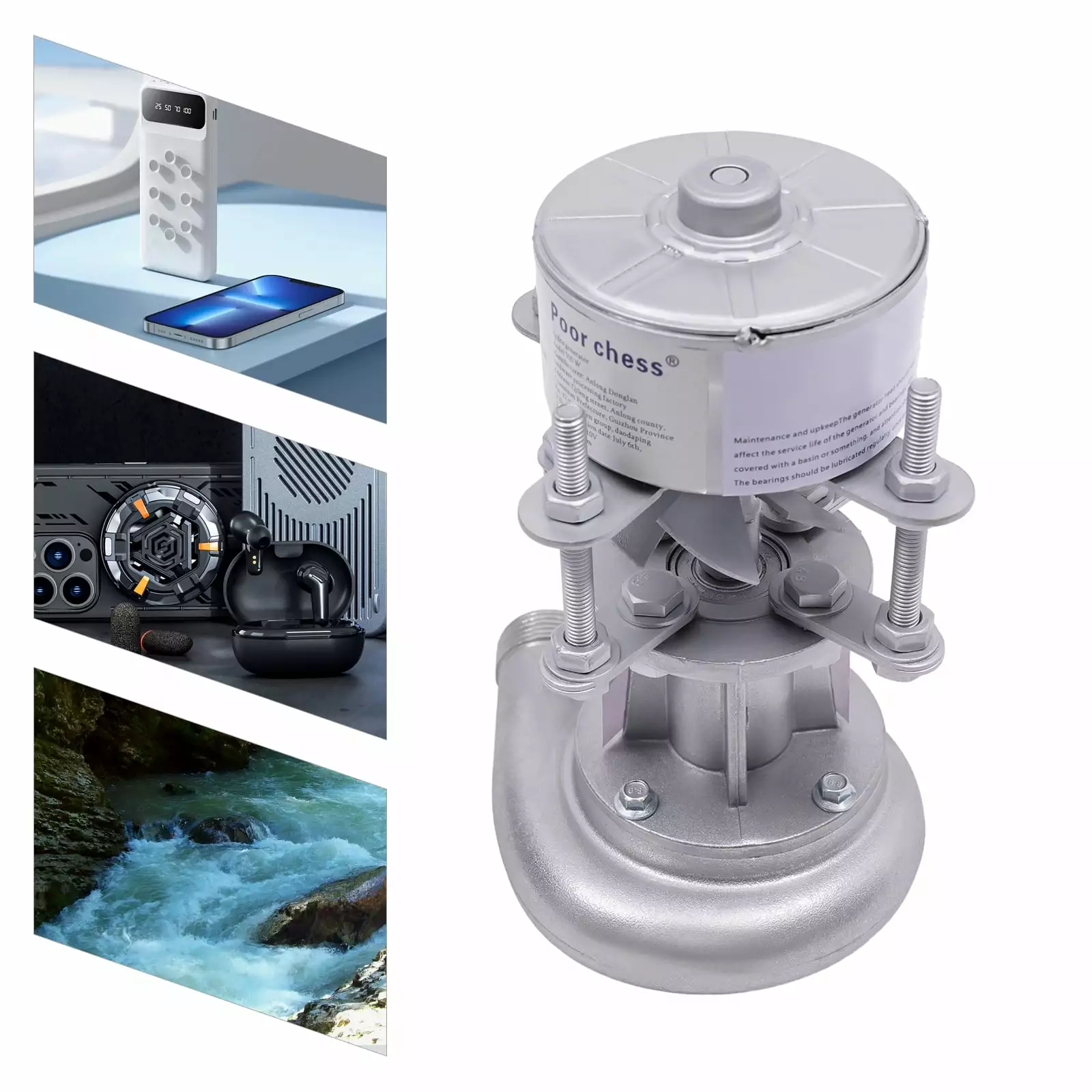 Turbine Generator Hydroelectric Power Station Water Turbine 500 Watts 110 Volts CNCEST