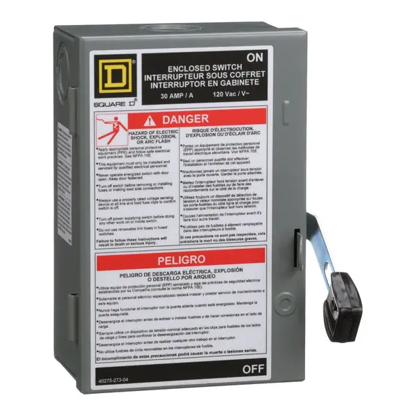 Square D L111N Safety Switch 30 AMP 120 Volt Electrical Safety