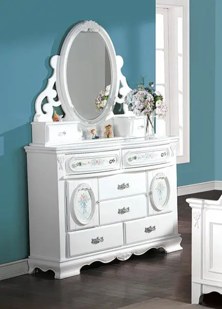 Flora Gown Door White Finish Wooden Interior Door acme onsite store