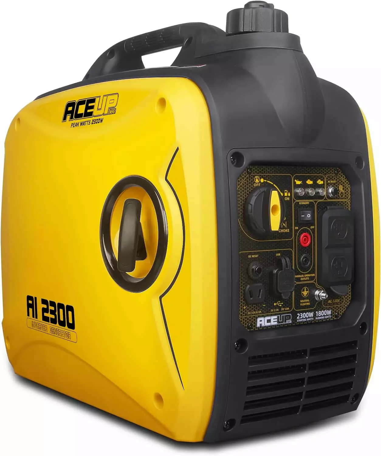Aceup Energy 2300 Watt Travel-friendly Inverter Generator. Super Quiet Gas Generator Home Use. EPA Compliant. Featherweigh...