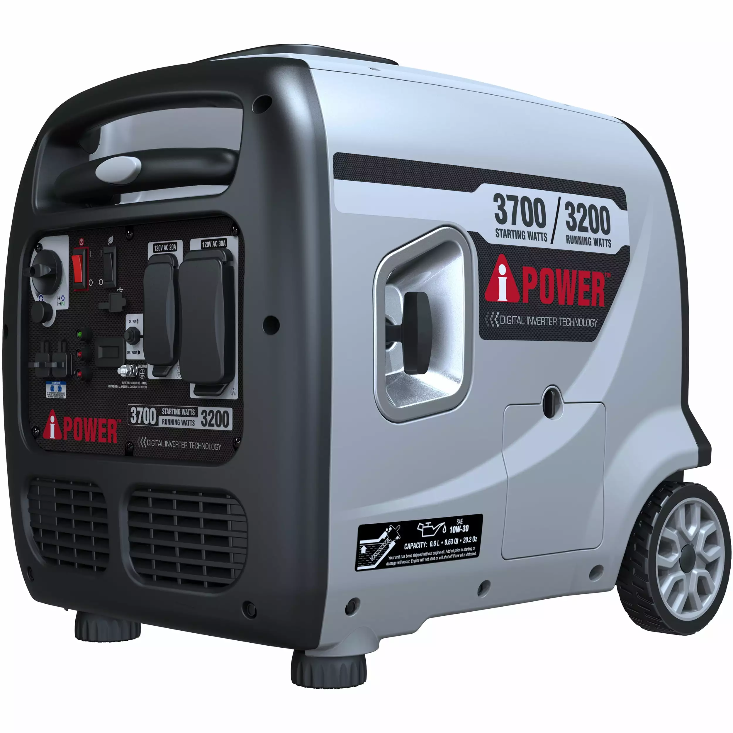 -iPower Travel-friendly Inverter Generator. 3700W RV Ready. EPA Compliant. Travel-friendly Telescopic Handle Backup Home U...