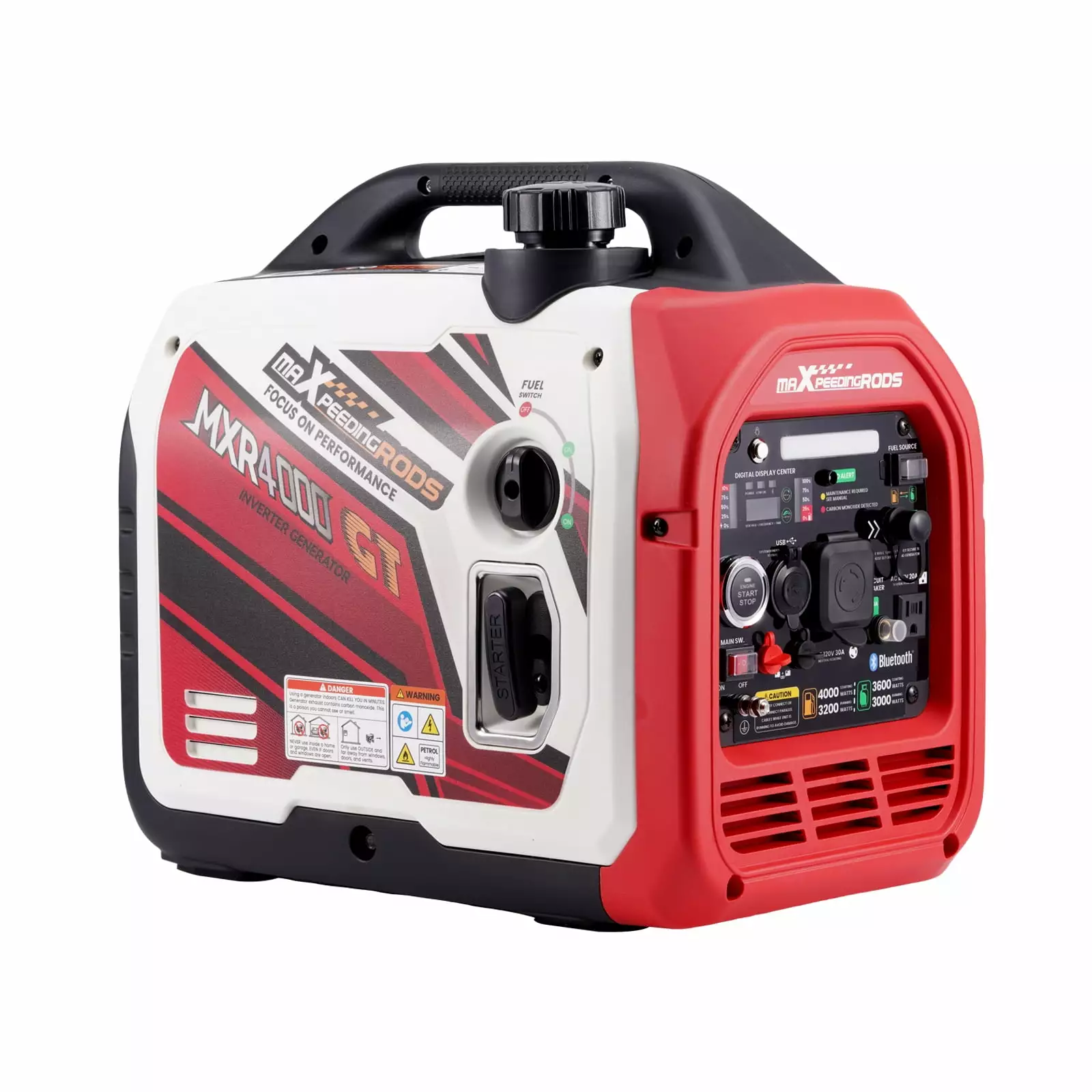 Maxpeedingrods 4000W Dual Fuel Generator Travel-friendly RV Motorhome Power Supply Propane/Gas Powered Inverter Bluetooth ...