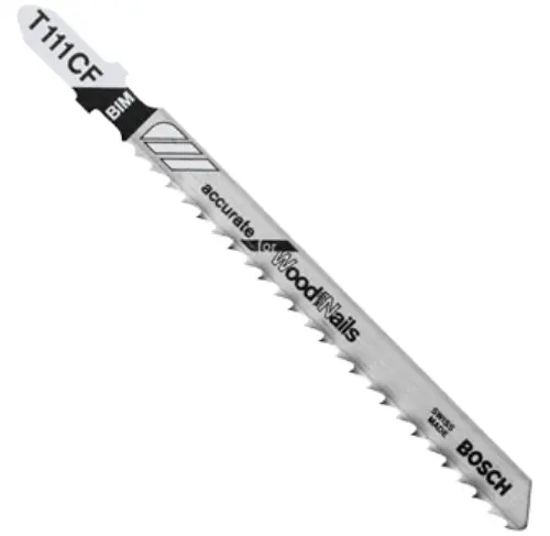 Bosch T111CF Bimetal T-Shank Jig Saw Blades 4 Inch 8 TPI 5-Pack Wood Cutting