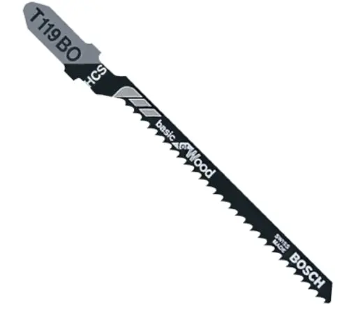 Bosch T119BO 3" Wood Cutting T-Shank Jig Saw Blades 12 Tooth 5-Pack