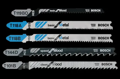 Bosch T500 T-Shank Jig Saw Blade Set 5-Piece Wood and Metal Cutting