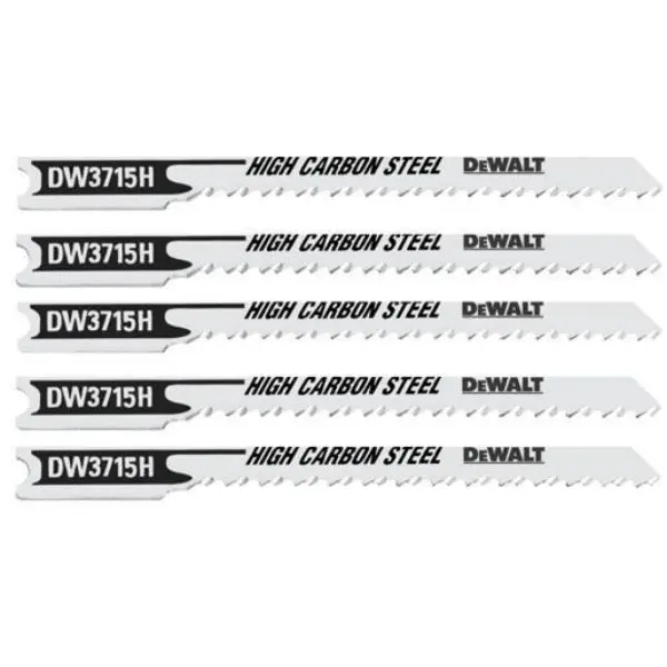 DeWalt DW3715H U-Shank 12TPI Scrolling Woodcutting Jig Saw Blades 5-Pack