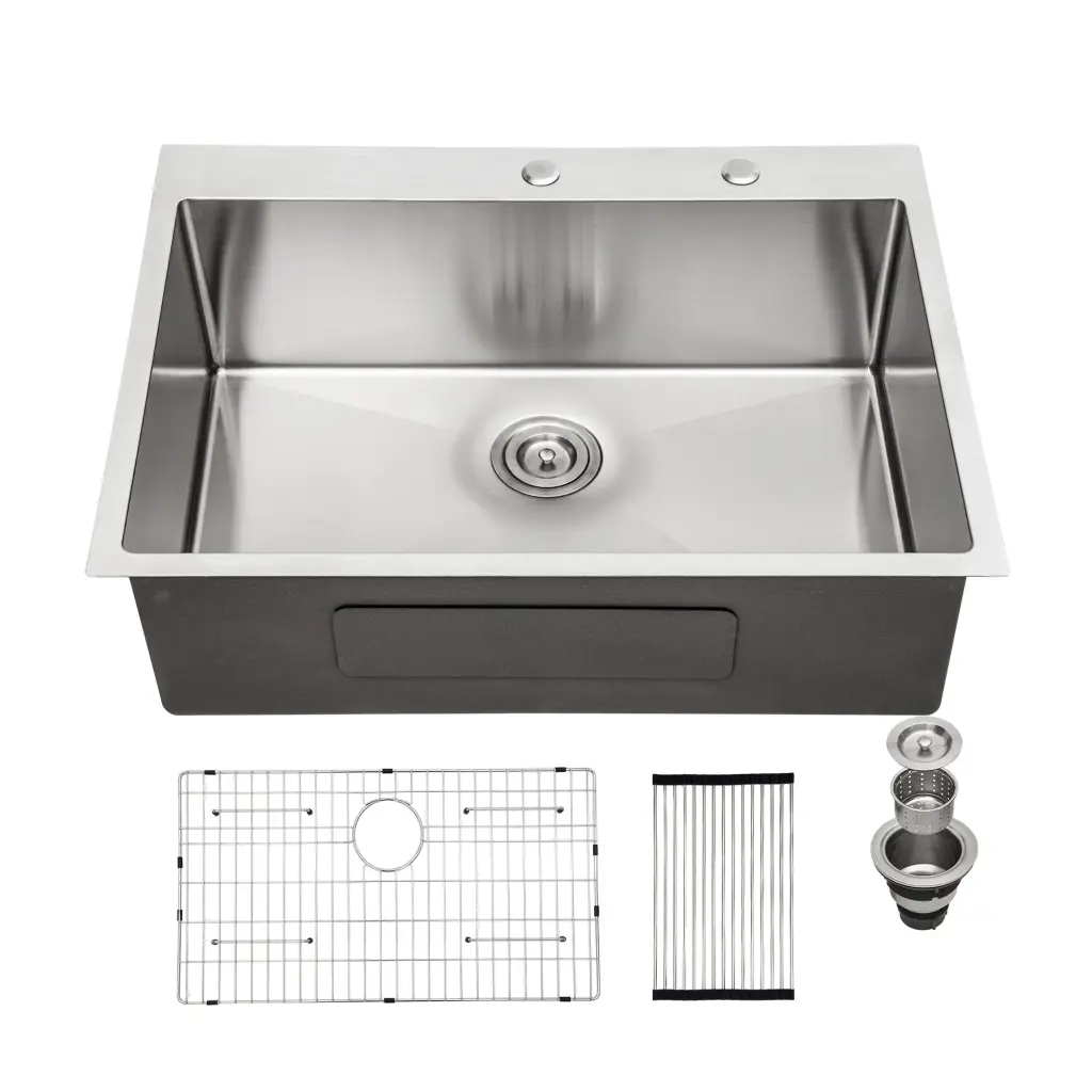 28X22X10 Inch Kitchen Sink Drop 16 Gauge Stainless Steel Single Bowl lordear