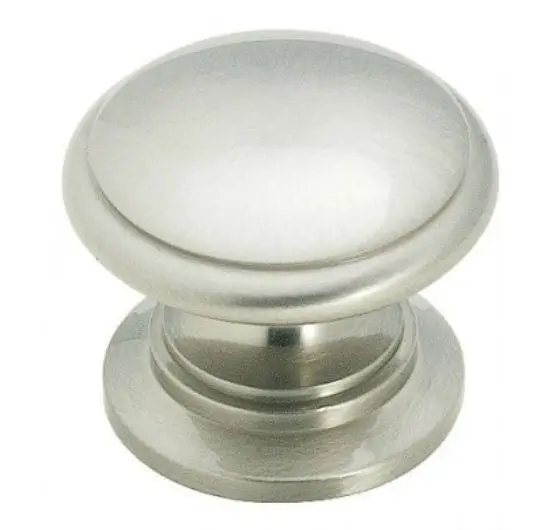 Amerock BP1466G10 Solid Brass Knob 1.25 Inch Satin Chrome Cabinet Hardware