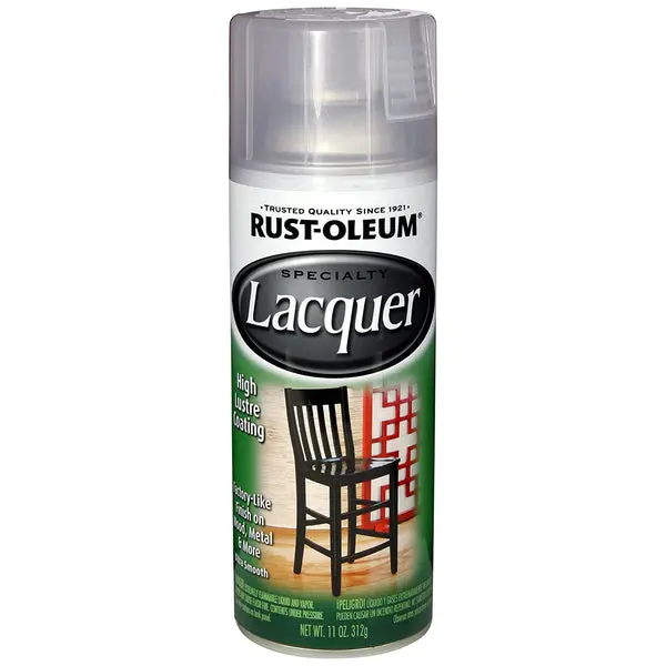 Rust-Oleum 1906830 Specialty Lacquer Spray Paint Gloss Clear 11 Oz Wood and Metal