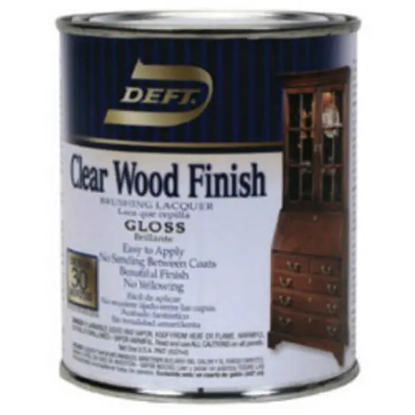 Deft DFT010/04 Clear Gloss Wood Finish Brushing Lacquer 1 Quart