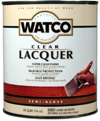 Watco 63141 Lacquer Clear Wood Finish 1 Qt Semi Gloss Protective Coating