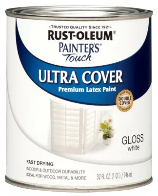 Rust-Oleum Painter's Touch Ultra Cover Latex Paint 1 Qt Gloss White
