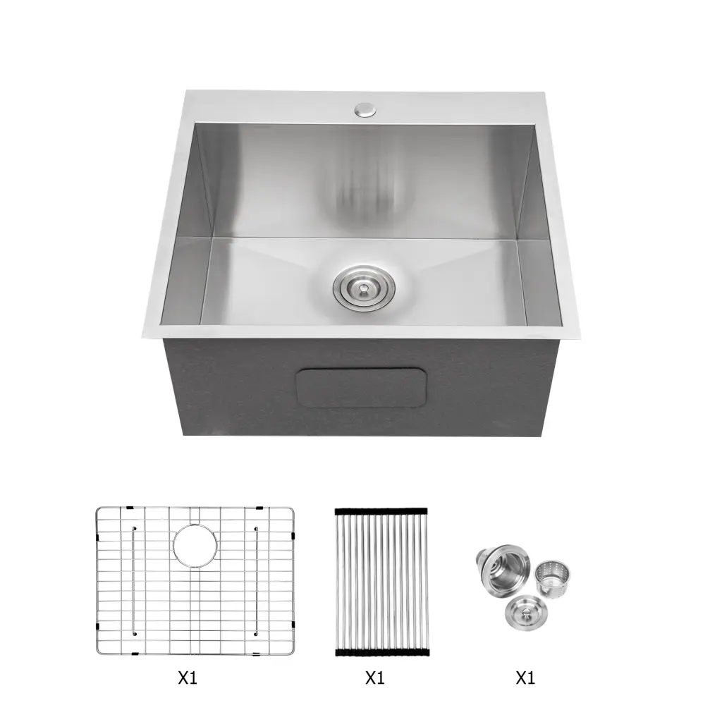 22x22x12 Inch Drop Laundry Sink Brushed Nickel Stainless Steel lordear
