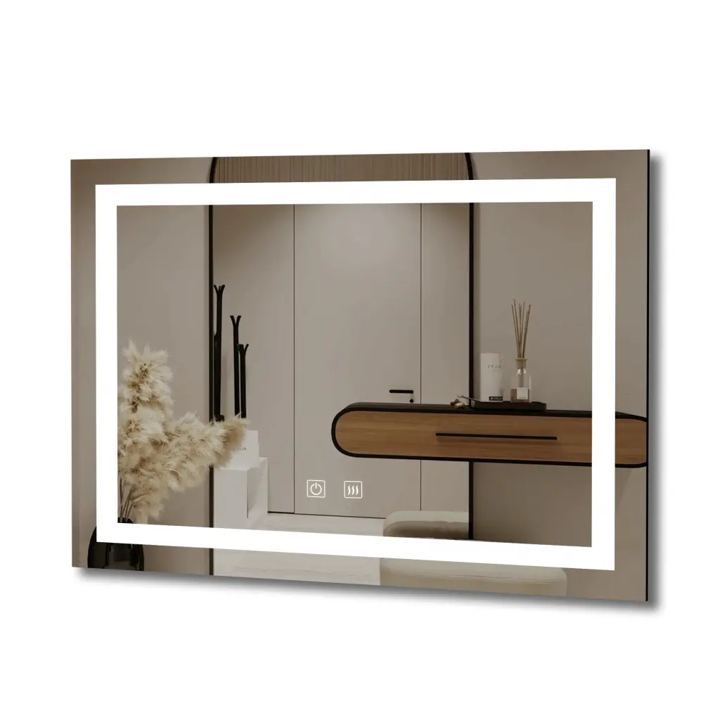 36X28 Inch Frameless Rectangular Anti Fog Touch Sensor LED Bathroom Mirror w1056 clovis