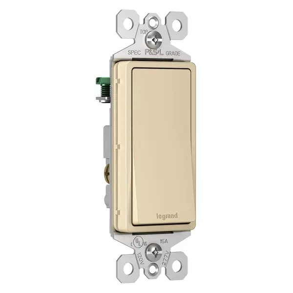 Pass & Seymour TM873ICC10 TradeMaster 3-Way Decorator Switch Ivory 15A Pass u0026 Seymour