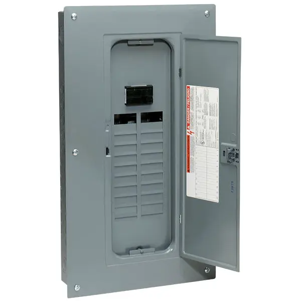 Square-D Homeline Main Breaker Installed Load Center 100A Circuit Panel Square D