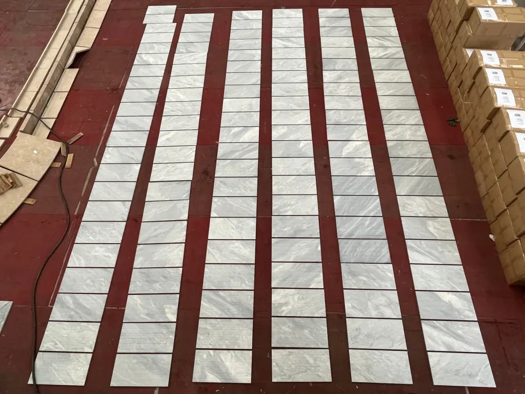 12*24 Carrara Marble Gray Natural Marble Tile Wall and Floor Textured Finish rnb