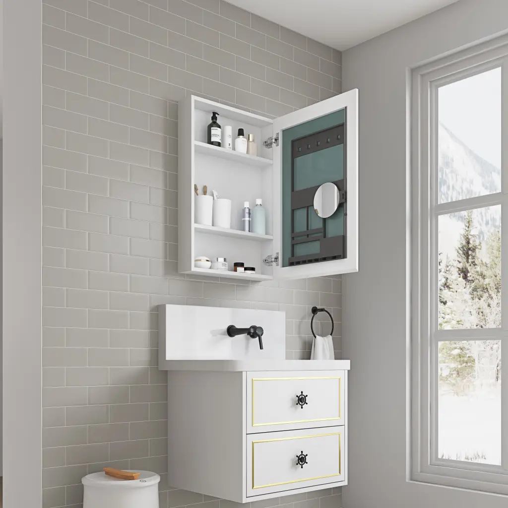 20x30 Inch Bathroom Mirror Medicine Cabinet Wooden Door w928 dongtu group