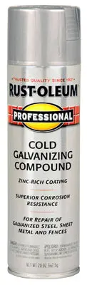 Rust-Oleum Professional Galvanizing Compound Spray Paint 20 Oz Bright Gray