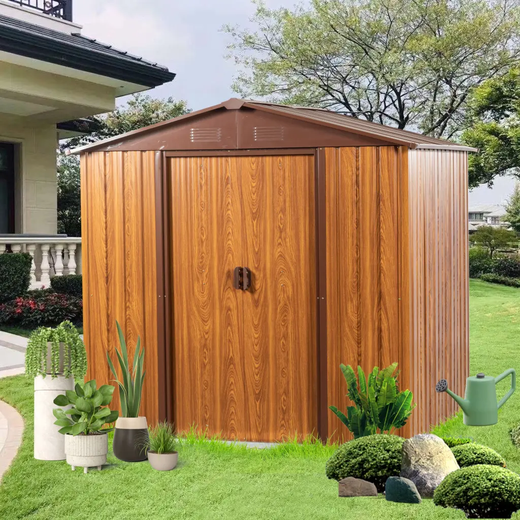 6x6 Ft Metallic Storage Shed Attractive Horizontal Siding w-540 wwc
