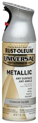 Rust-Oleum 245220 Universal Metallic Spray Paint 12 Oz Titanium Silver