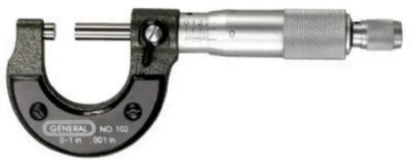 General Tools 102 Utility Micrometer Beginners & Hobbyists Range 0 to 1 Inch