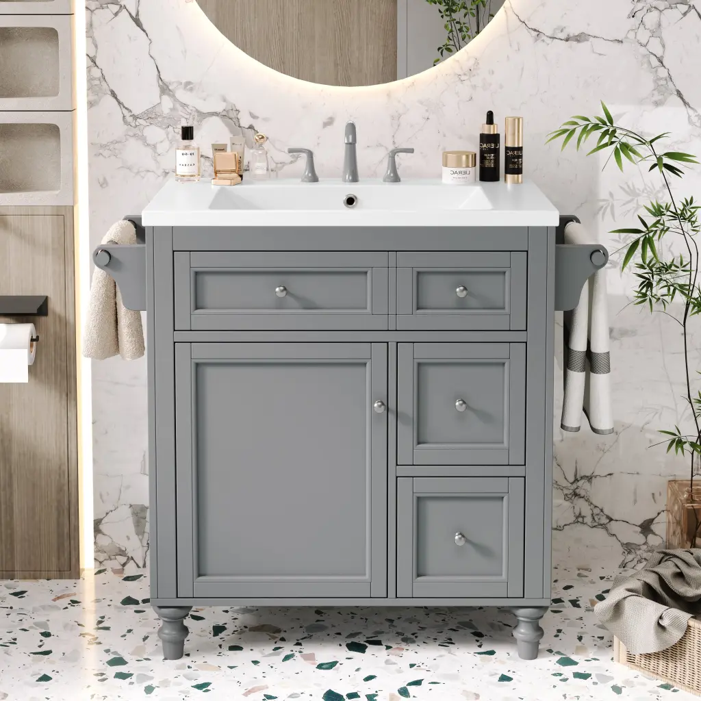 30 Inch Modern Bathroom Vanity Top Sink and Storage Cabinet mrs