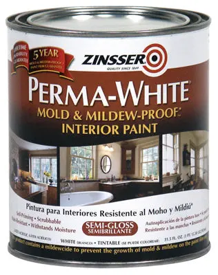 Zinsser 2754 Perma-White Mold & Mildew Proof Interior Paint 1 Quart