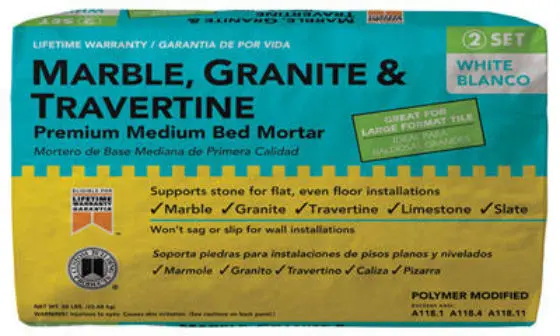 Custom MGMM50 Marble Granite Travertine Premium Medium Bed Mortar 50 Lb Custom Building Products