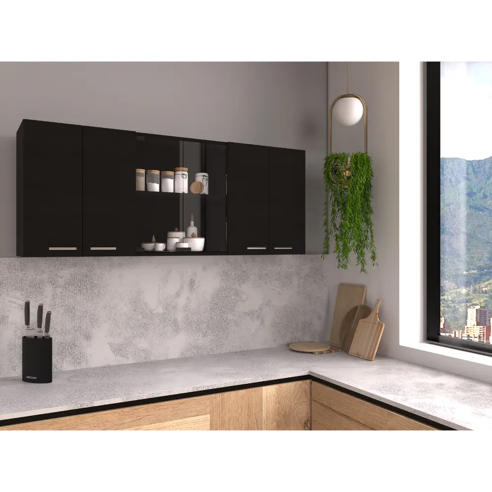 24 Inch Wall Cabinet Four Doors, Two Internal Shelves and Internal Lighting depot e-shop