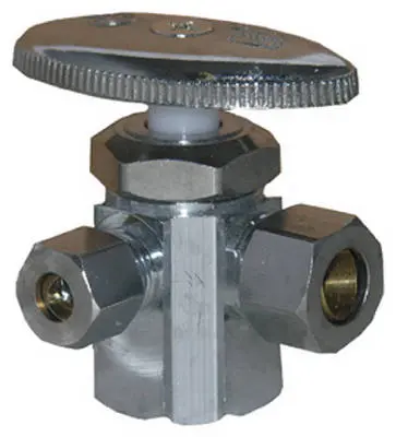 Lasco 06-7319 Dual Outlet Water Valve 1/2" x 3/8" x 1/4" 3-Way