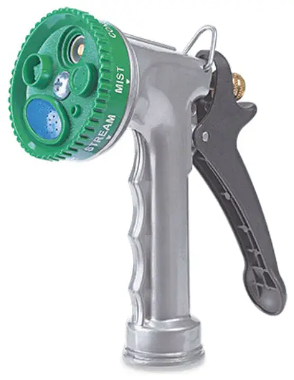 Green Thumb 20439GT Metal Body Nozzle 5 Position Dial 7 Spray Patterns Garden Hose