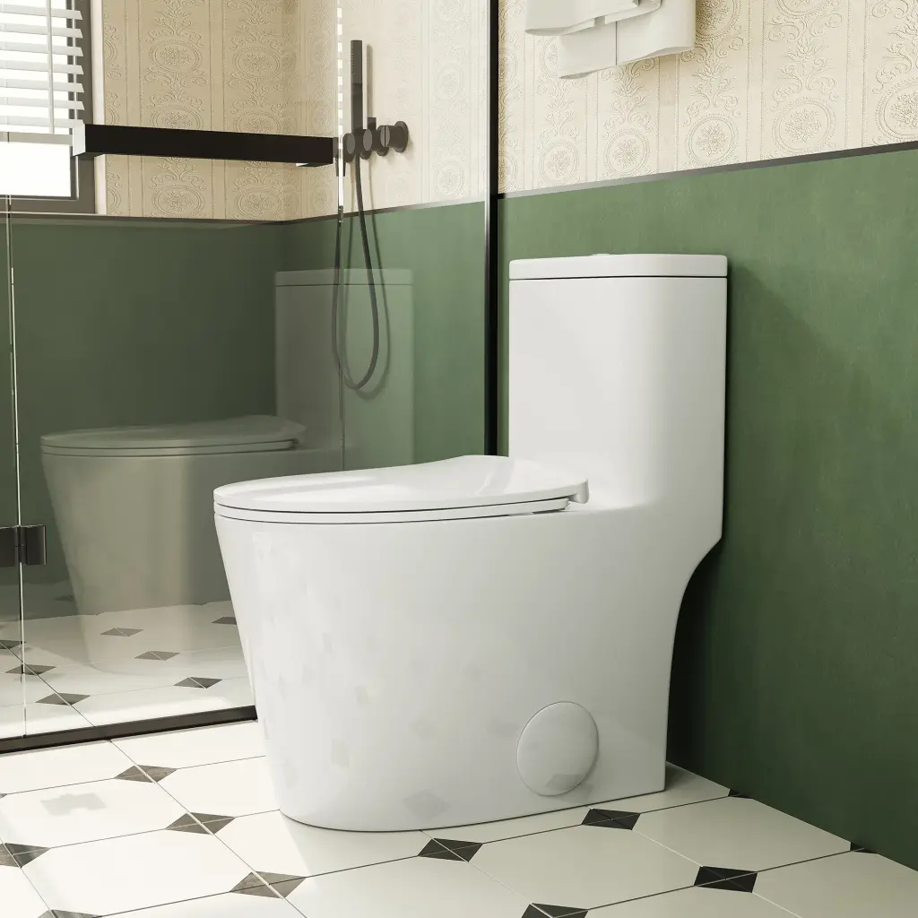 1.1/1.6 GPF Elongated Ease Height Floor Mounted One Piece Toilet Cup bothwa home llc