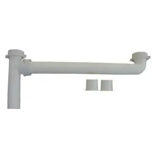 Lasco 03-4201 White PVC 2 Bowl End Outlet Drain 1-1/2 x 16 Inch
