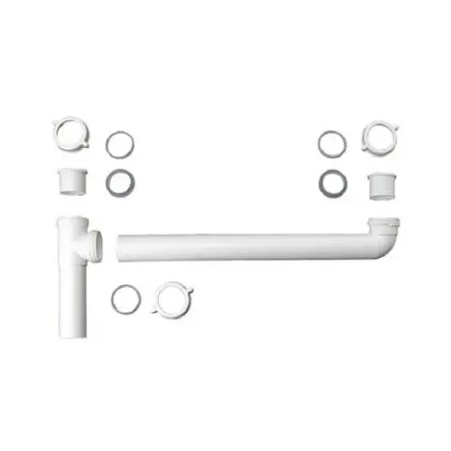 Master Plumber 453-191 2-Bowl End Outlet Drain White