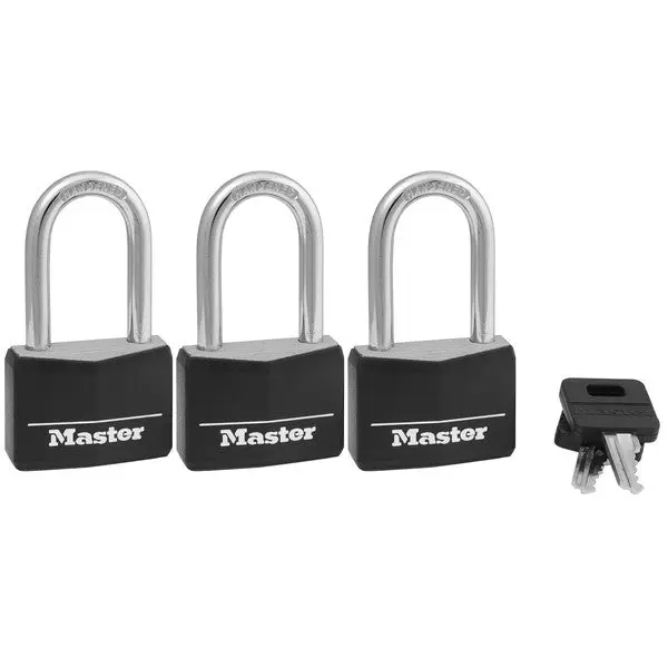 Master Lock 141TRILF 1-9/16" Solid Brass Padlock 3-Pack