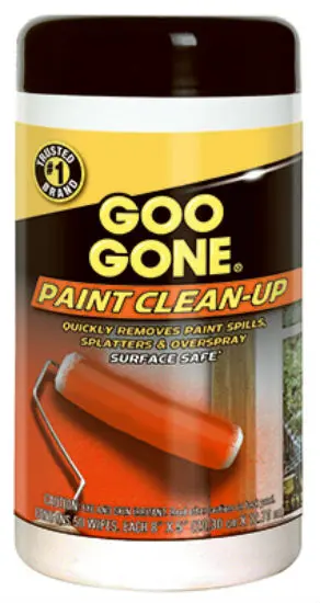 Goo Gone 2062 Paint Clean-Up Wipes 50-Count Easy Paint Removal