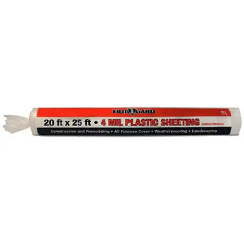 Film-Gard 20 x 25 Feet 4 Mil Clear Plastic Sheeting Painting or Protection