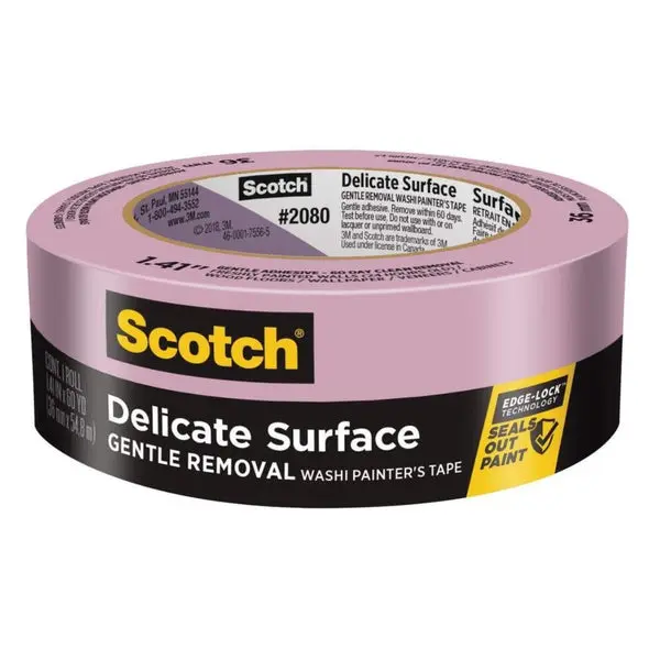 Scotch 2080-24NC Delicate Surface Painter's Tape Edge-Lock 0.94 Inch x 60 Yards