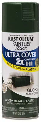 Rust-Oleum Painters Touch 2x Spray Paint 12 Oz Gloss Hunter Green Outdoor Projects