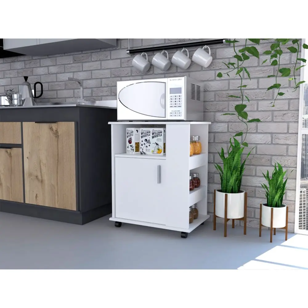 Lower Microwave Pantry Cabinet 29 Inch H Single Door and Open Shelf depot e-shop