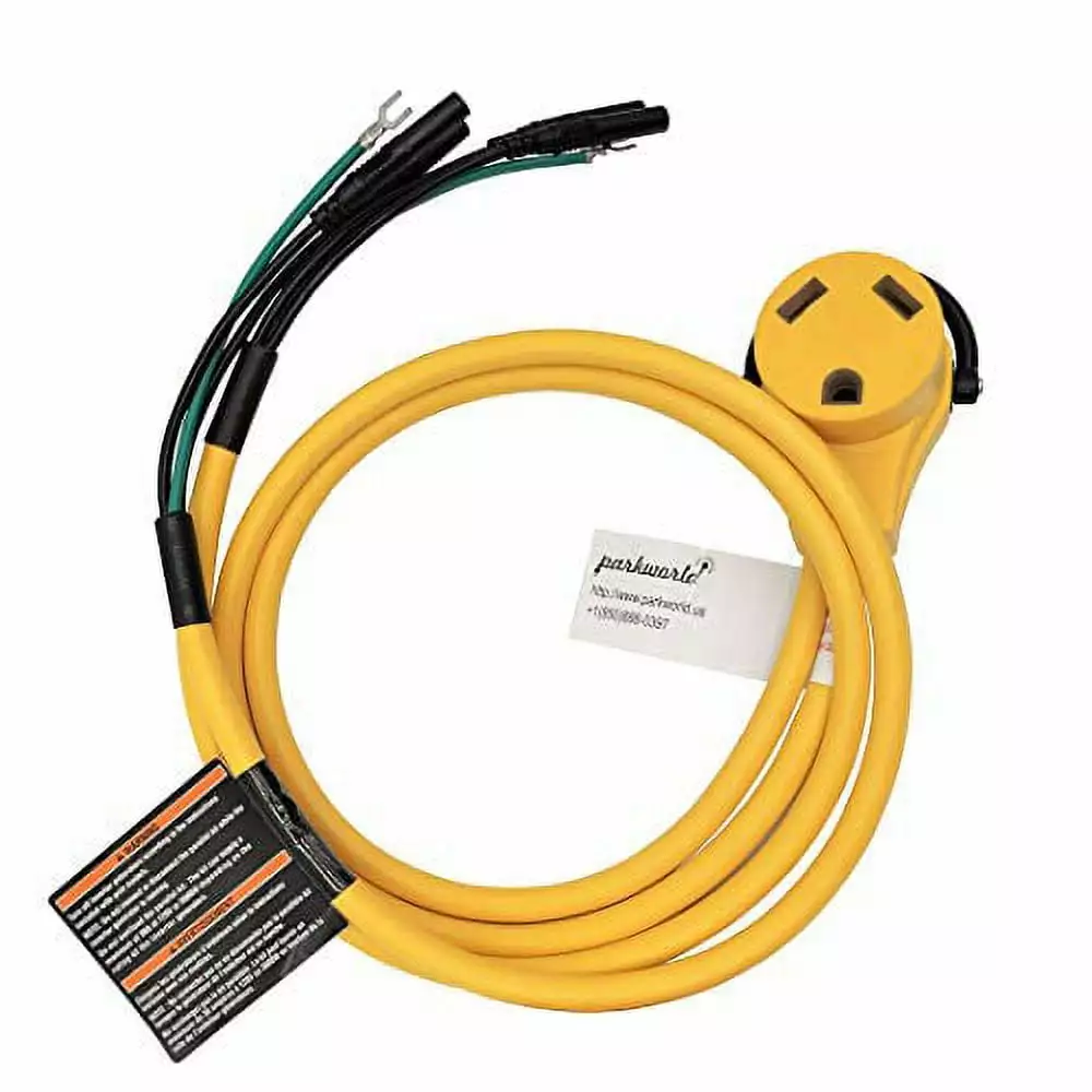 Parkworld 61094Y Inverter Generator Parallel Kit Terminals Cable to RV 30A TT-30R Female. 120V. 30A. 3FT (Yellow)
