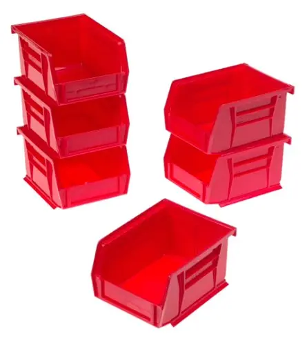 Akro Mils 08212R Plastic Storage Multi-Bin Red 6-Pack Organizing Small Parts