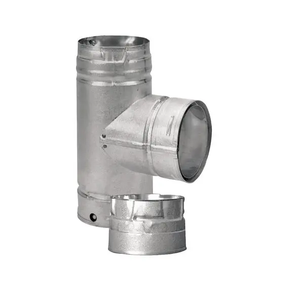 DuraVent 3PVL-TR PelletVent Tee Clean-Out Cap 3 Inch Galvanized Steel