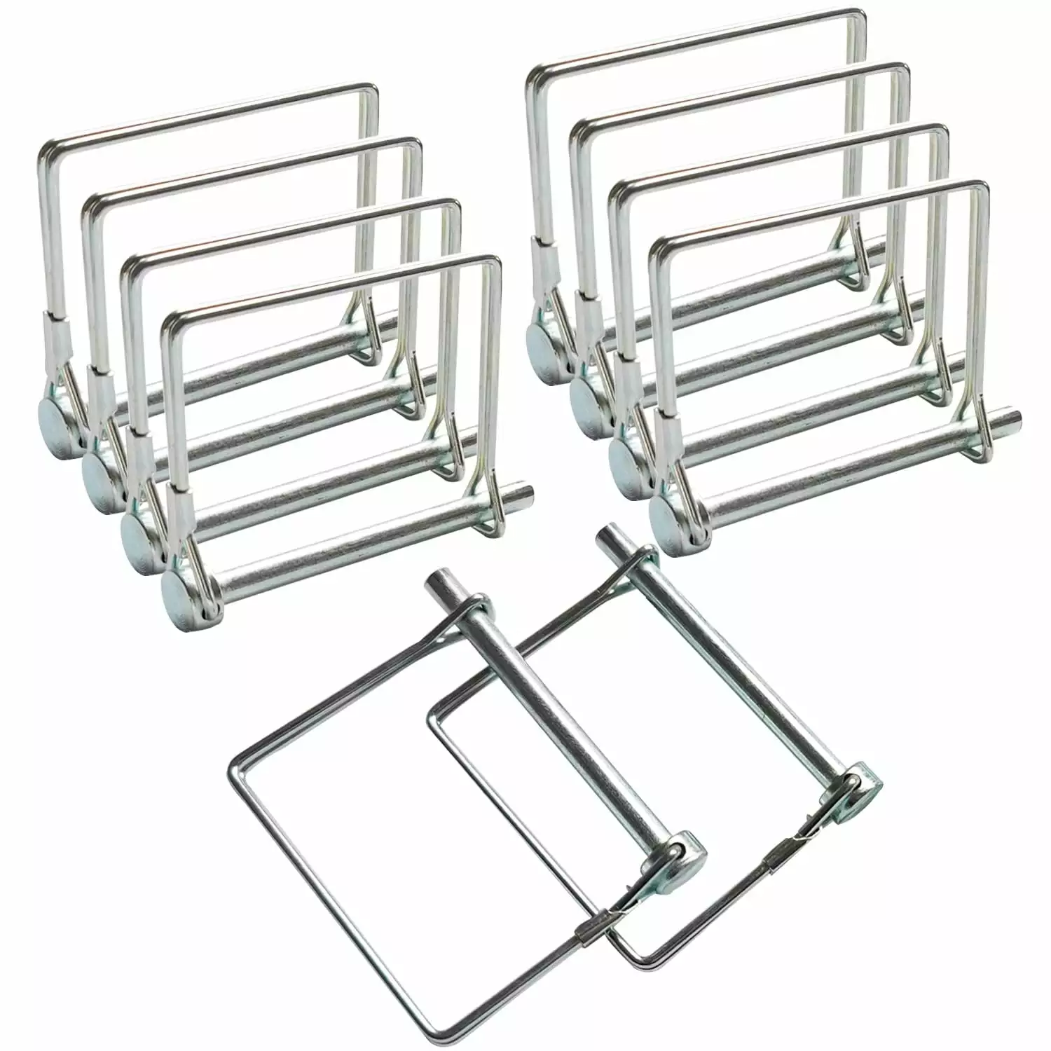 10 Pcs Square Shaft Locking Pin Protectty Coupler Pin 1/4 Inch Diameter Farm Trailers Wagons Lawn Hitches and Garden (Silv...