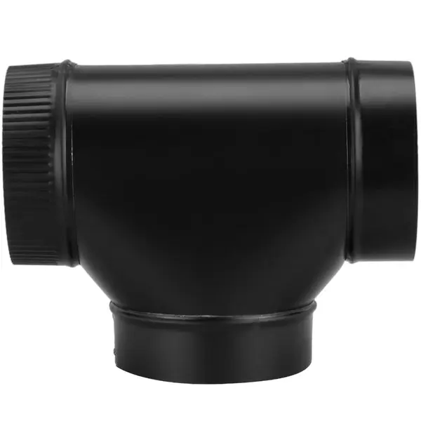 Imperial BM0084 Assembled Tee 24 Gauge 7 Inch Black HVAC Duct Fitting