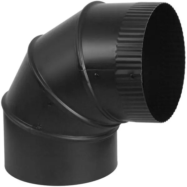 Imperial BM0346 Adjustable 90-Degree Elbow 28 Gauge 4 Inch Black HVAC Duct