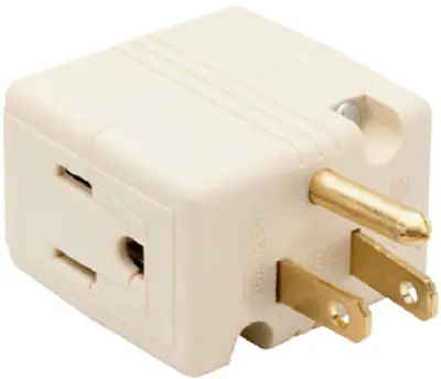 Pass & Seymour Grounded Triple Cube Adapter 15A 125V Ivory Pass u0026 Seymour
